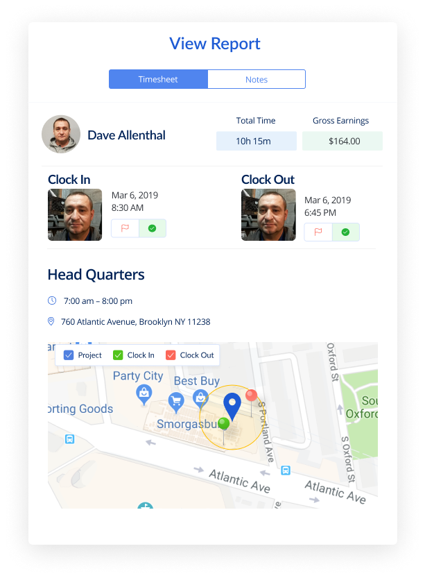 Face Recognition Timesheets