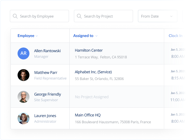Biometric employee timesheets