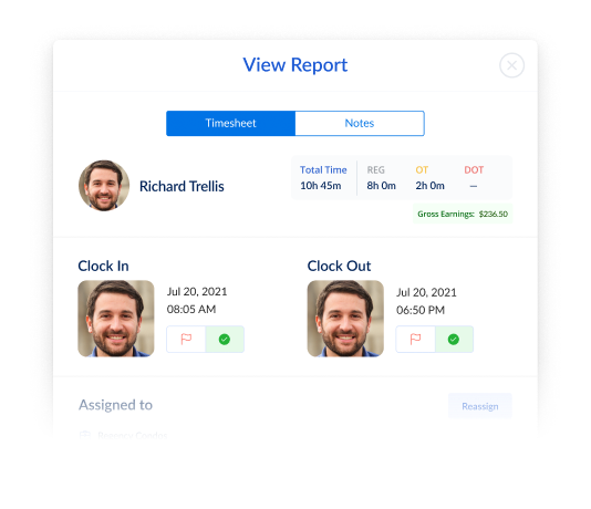 Biometric employee timesheets