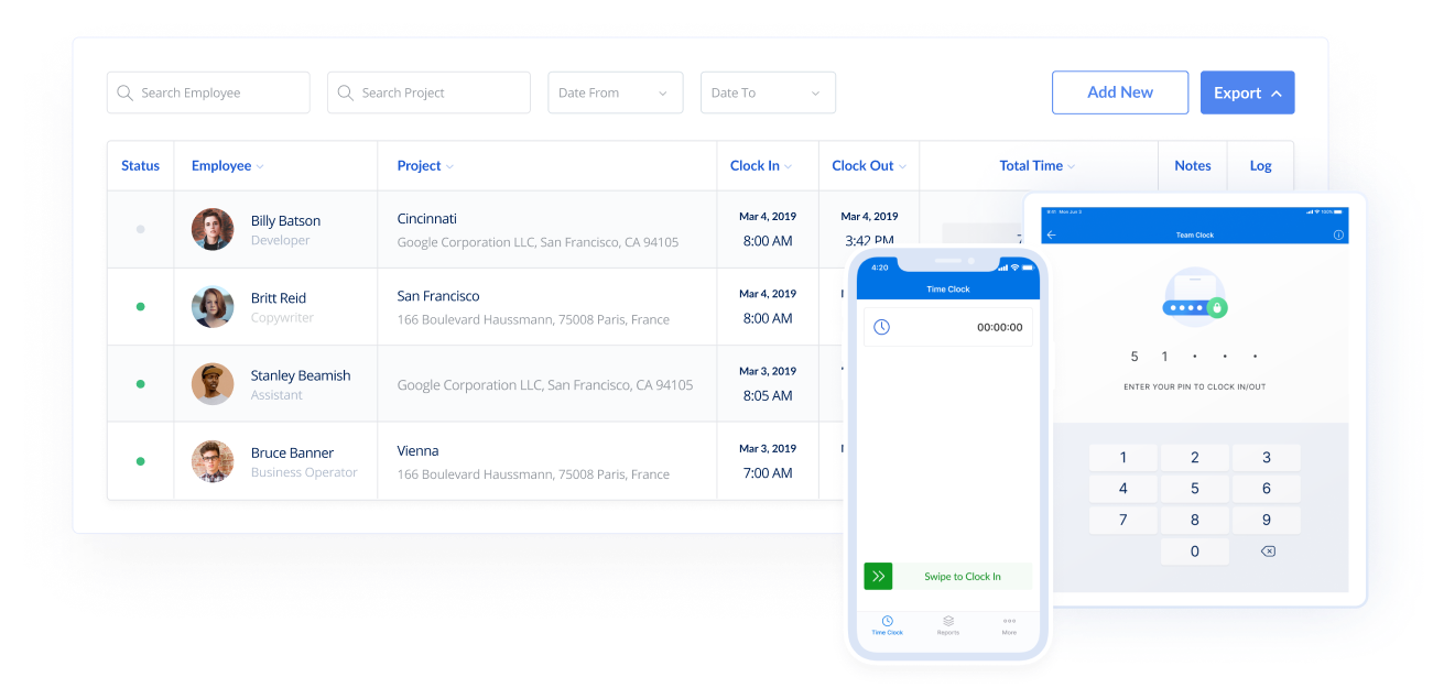 employee time clock software